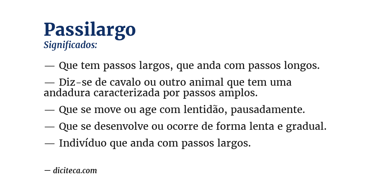 Significado de passilargo