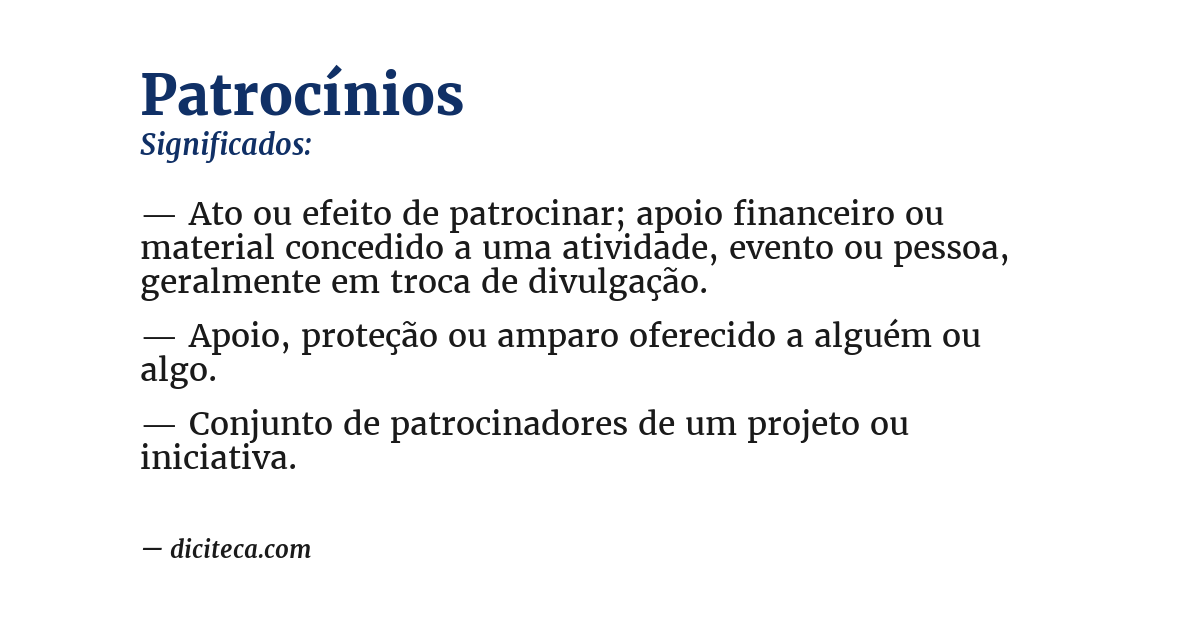 Significado de patrocínios