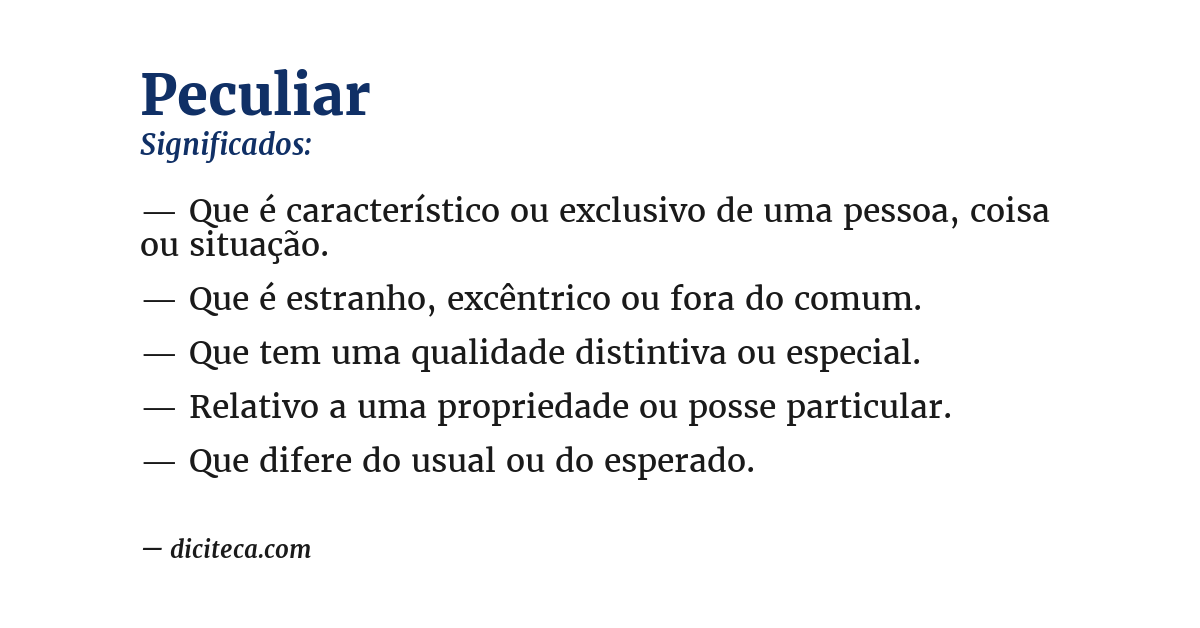Significado de peculiar