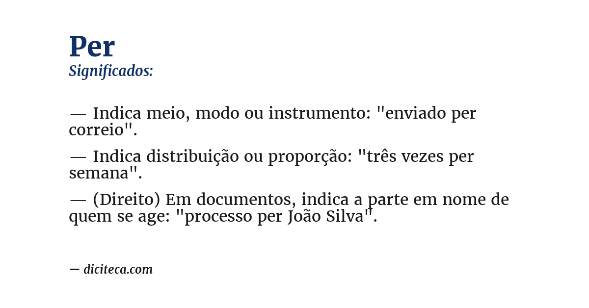Significado de per