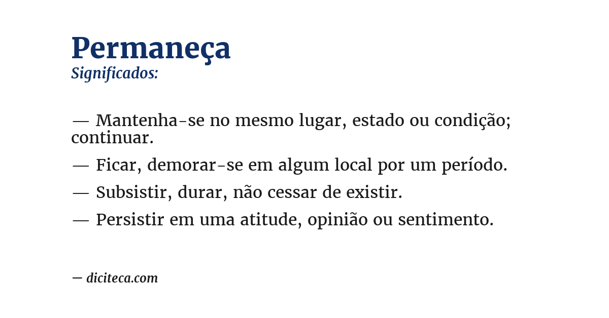 Significado de permaneça