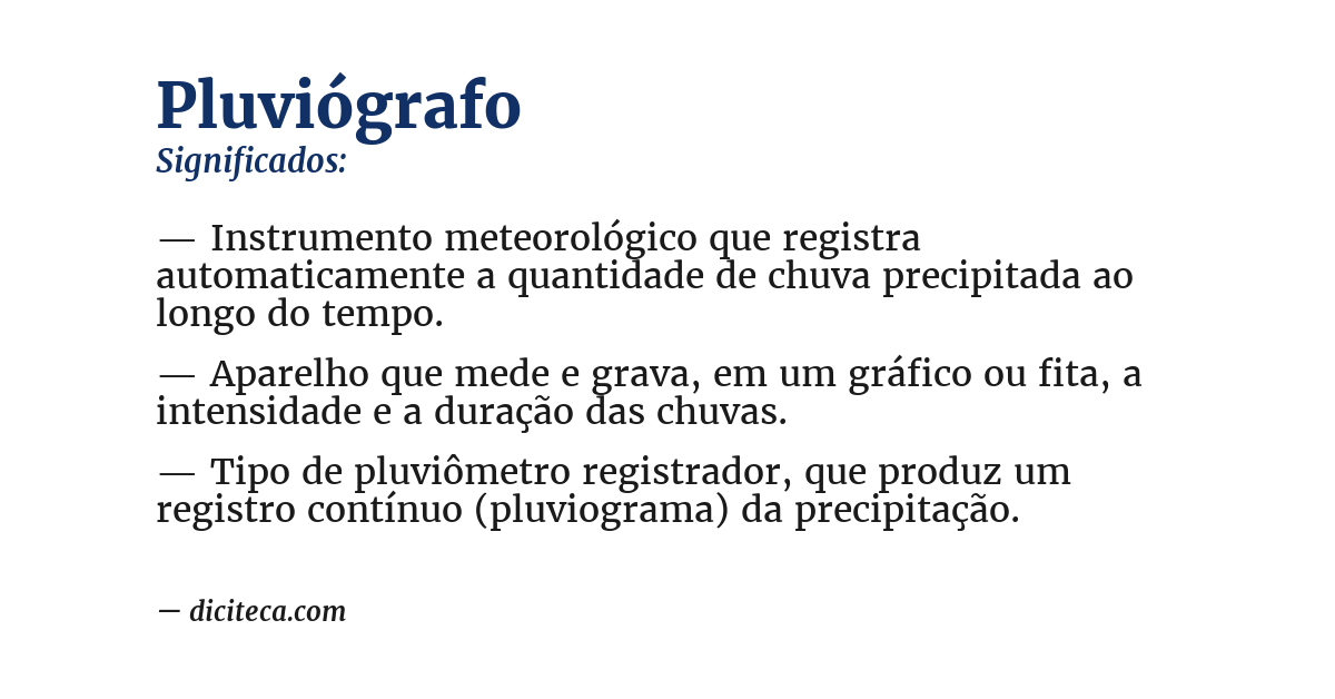 Significado de pluviógrafo