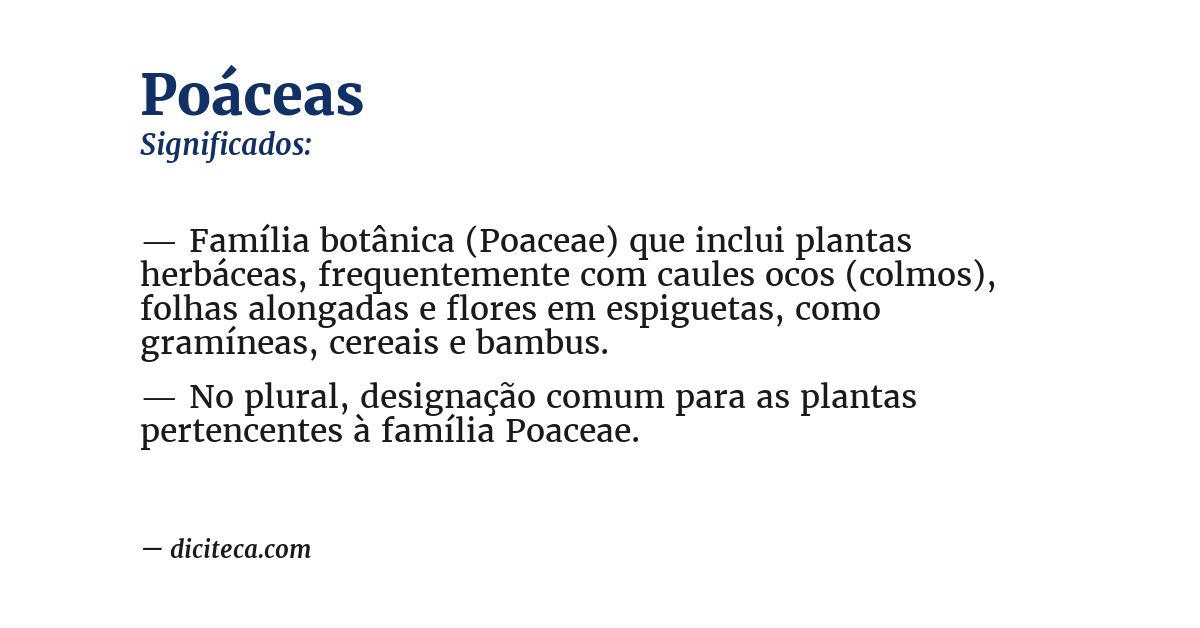 Significado de poáceas