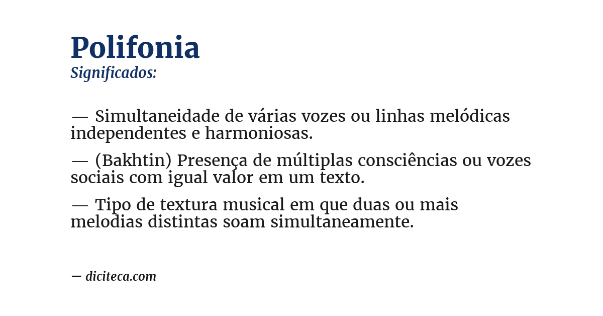 Significado de polifonia