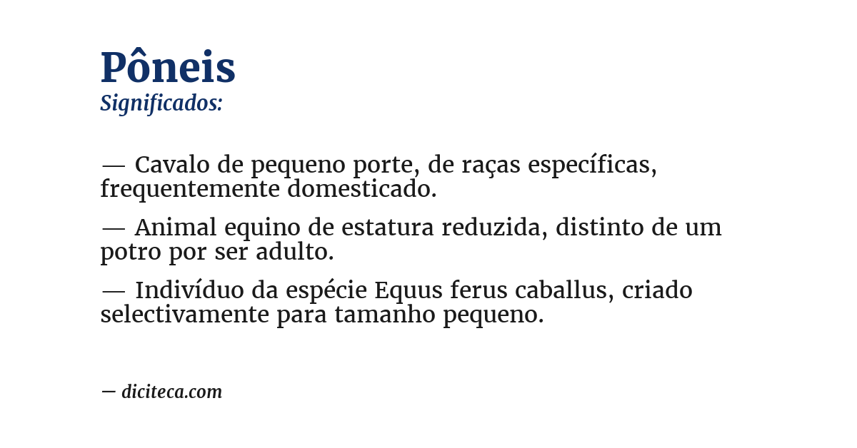 Significado de pôneis