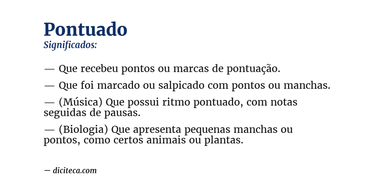 Significado de pontuado