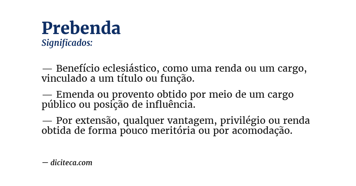 Significado de prebenda
