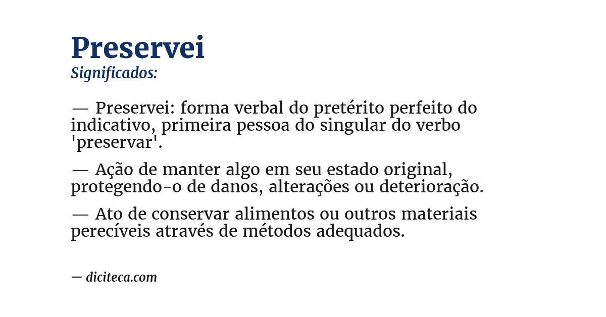 Significado de preservei