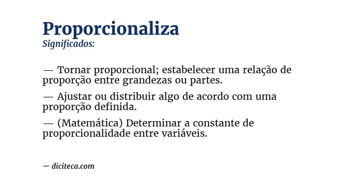 Significado de proporcionaliza