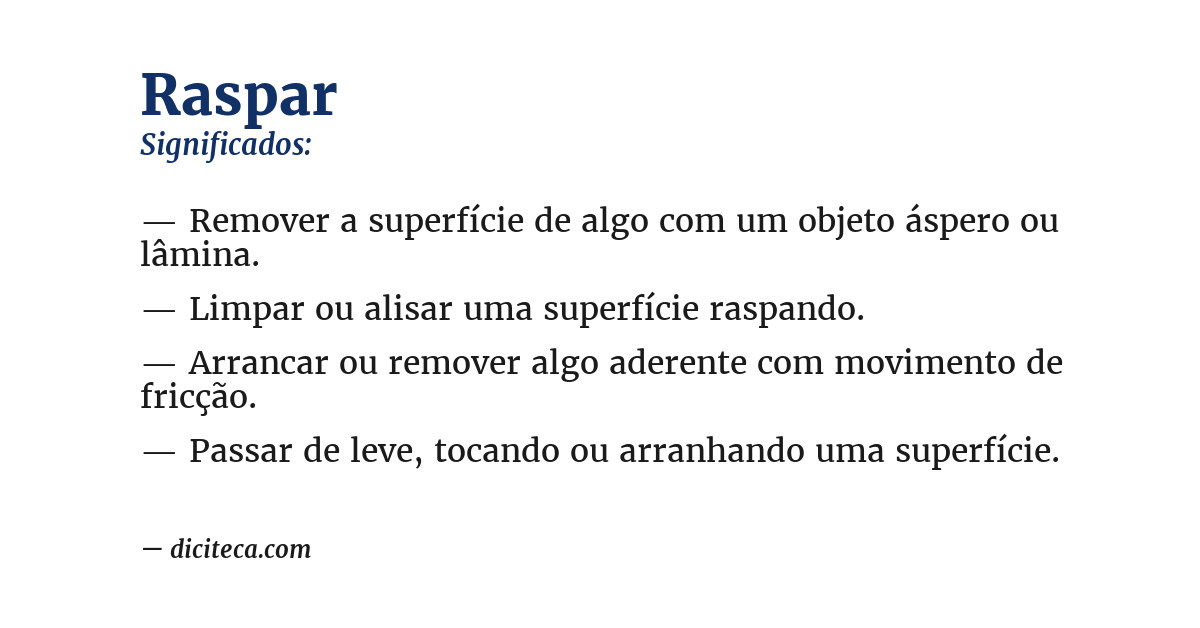 Significado de raspar