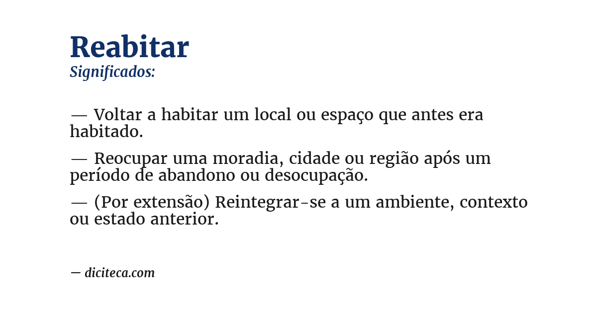 Significado de reabitar