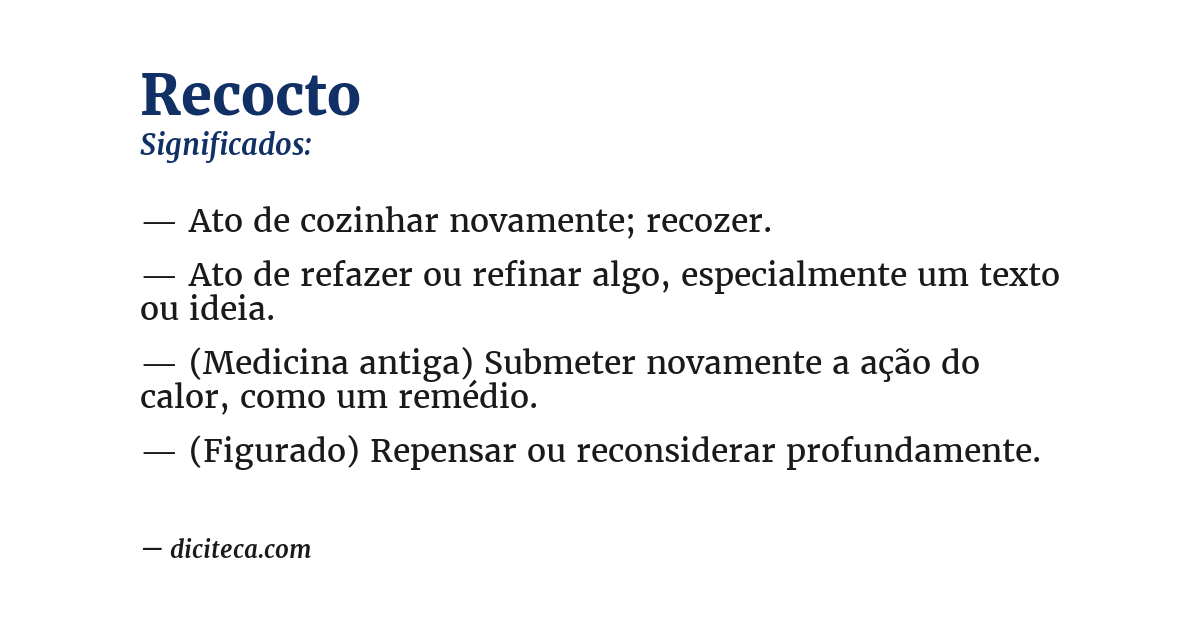 Significado de recocto
