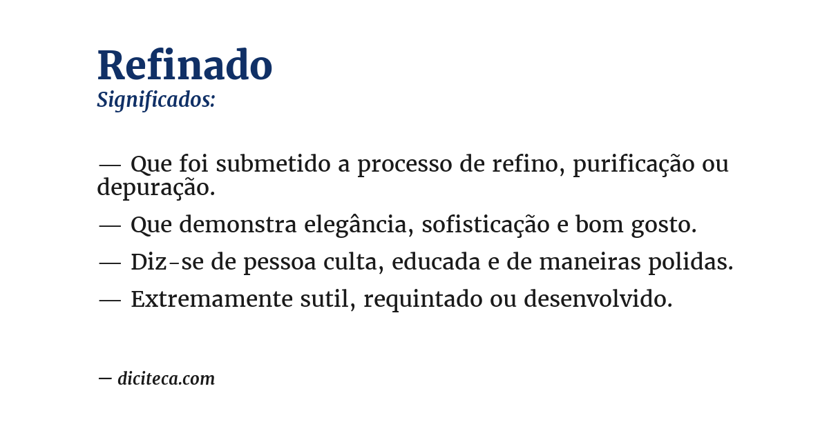 Significado de refinado