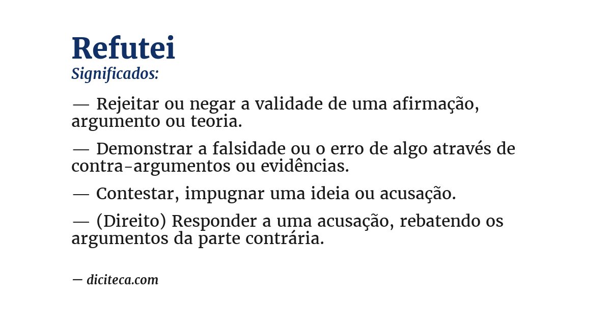 Significado de refutei