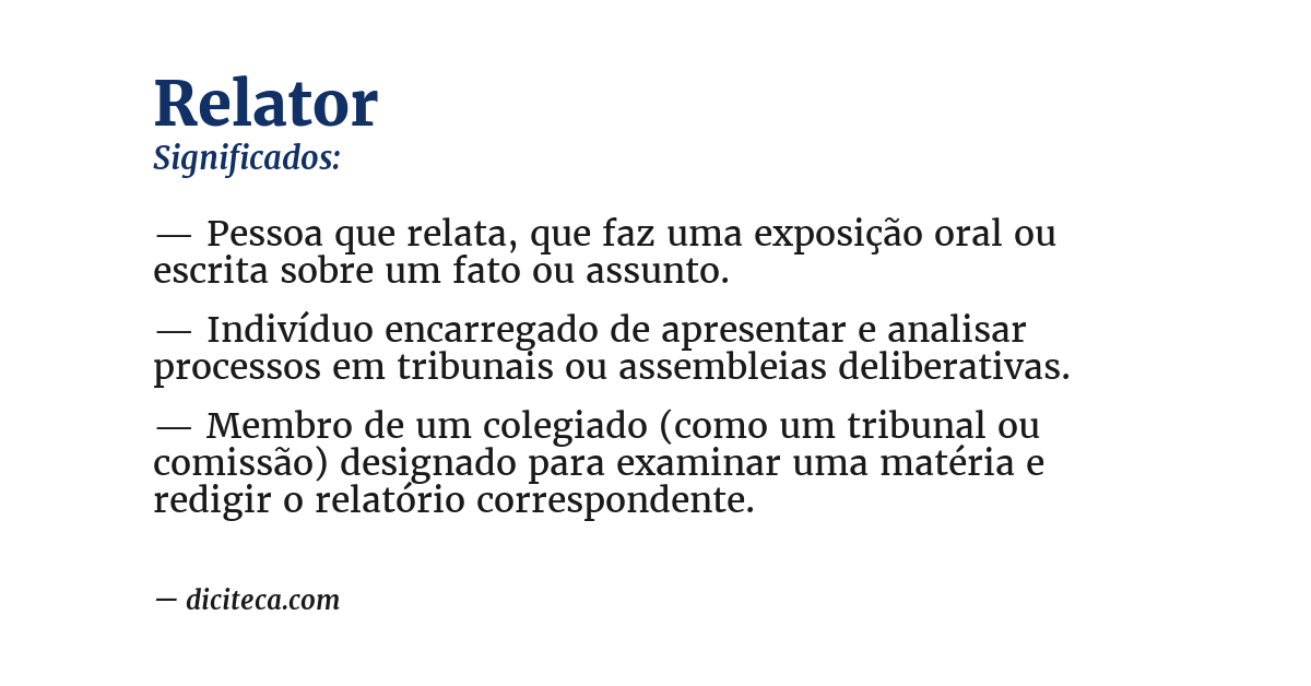 Significado de relator