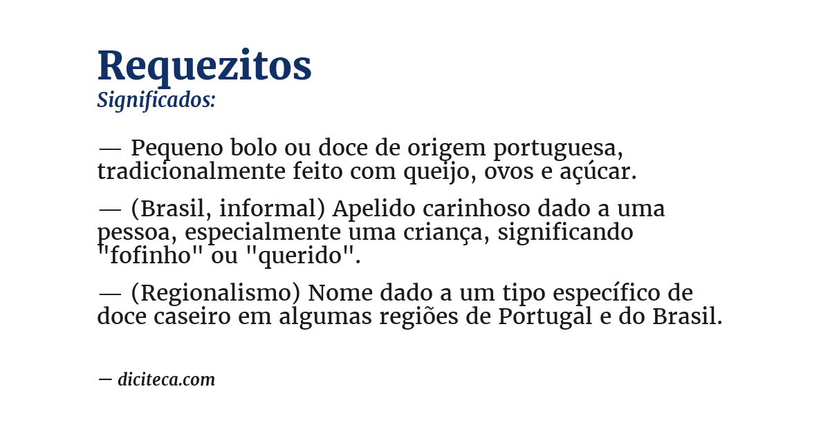 Significado de requezitos