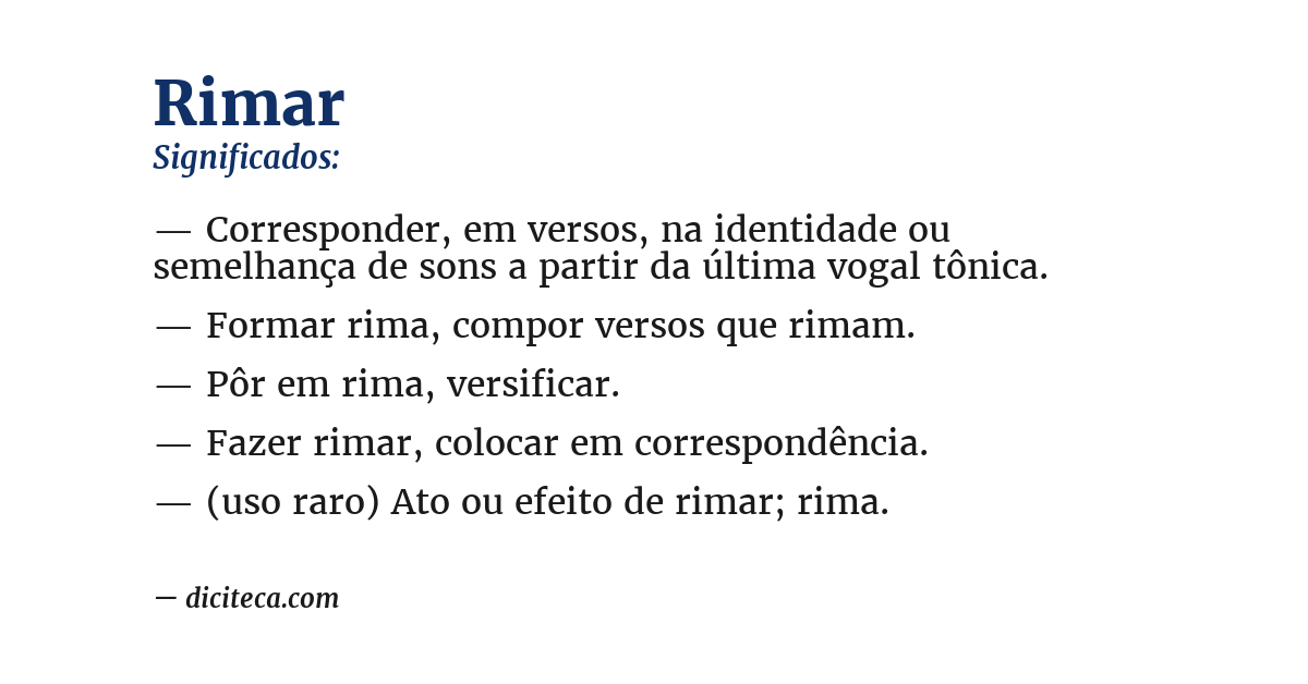 Significado de rimar