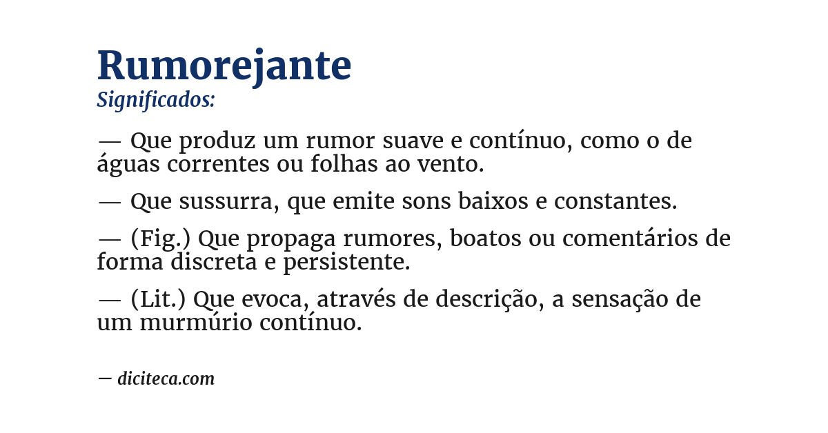 Significado de rumorejante