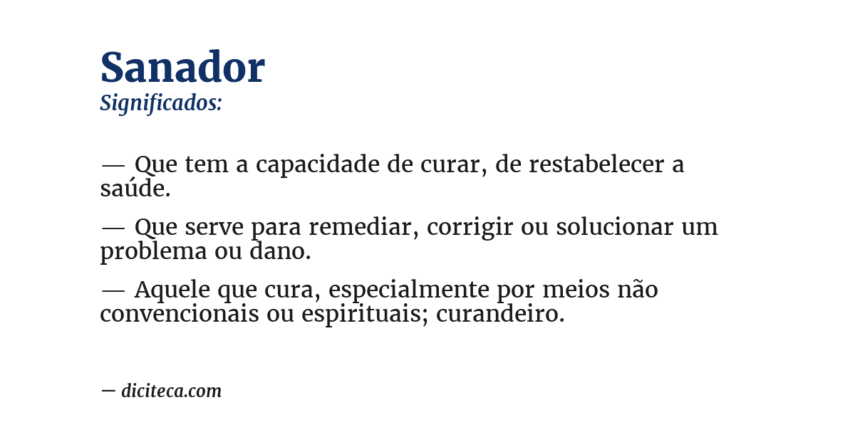 Significado de sanador