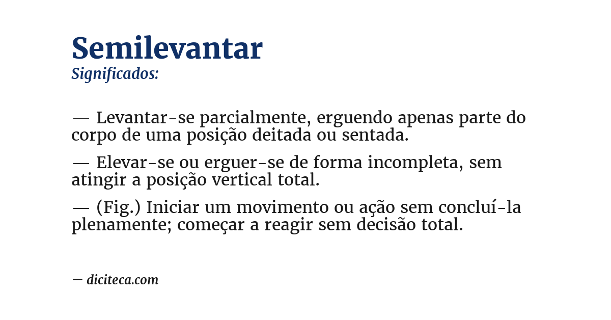 Significado de semilevantar