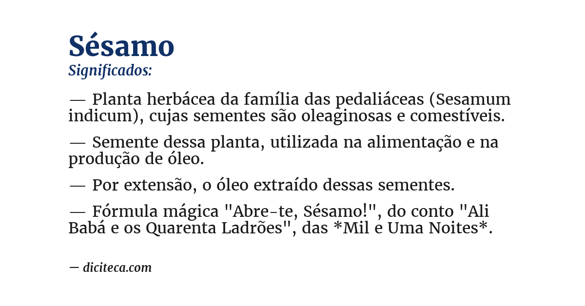 Significado de sésamo