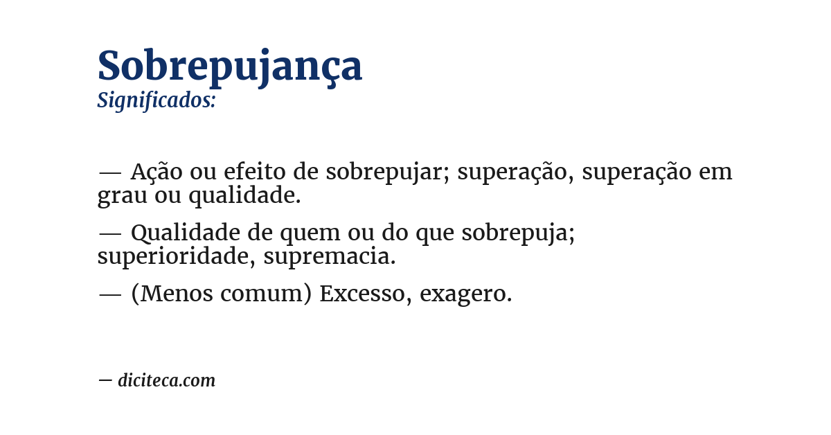 Significado de sobrepujança