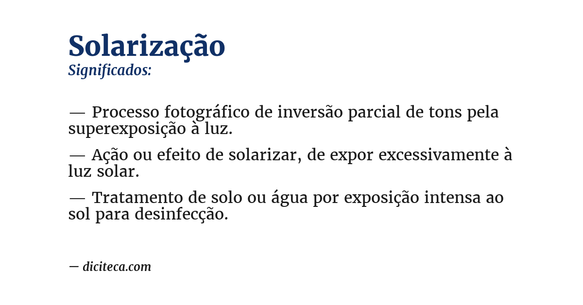 Significado de solarização