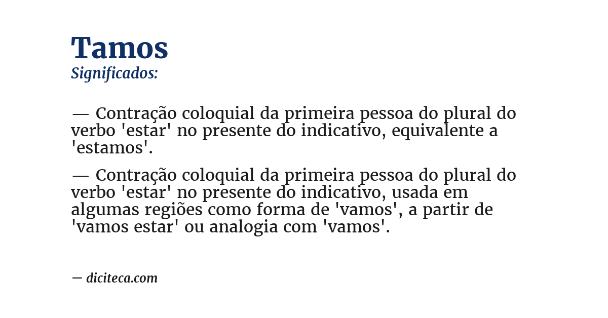 Significado de tamos