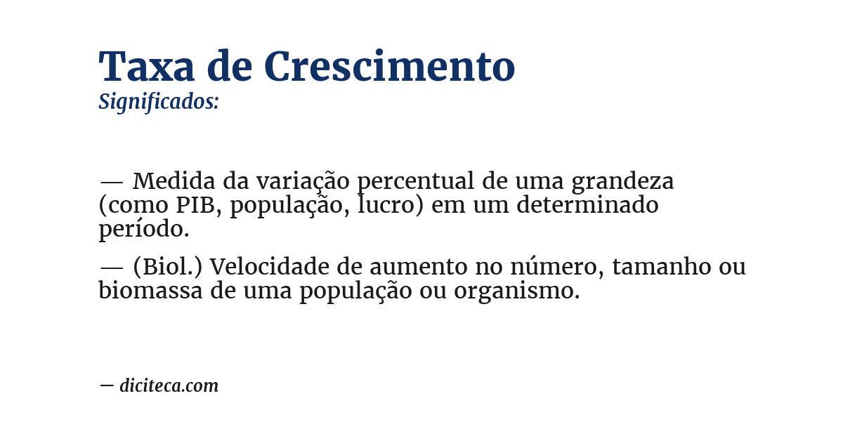 Significado de taxa de crescimento
