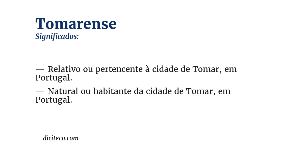 Significado de tomarense