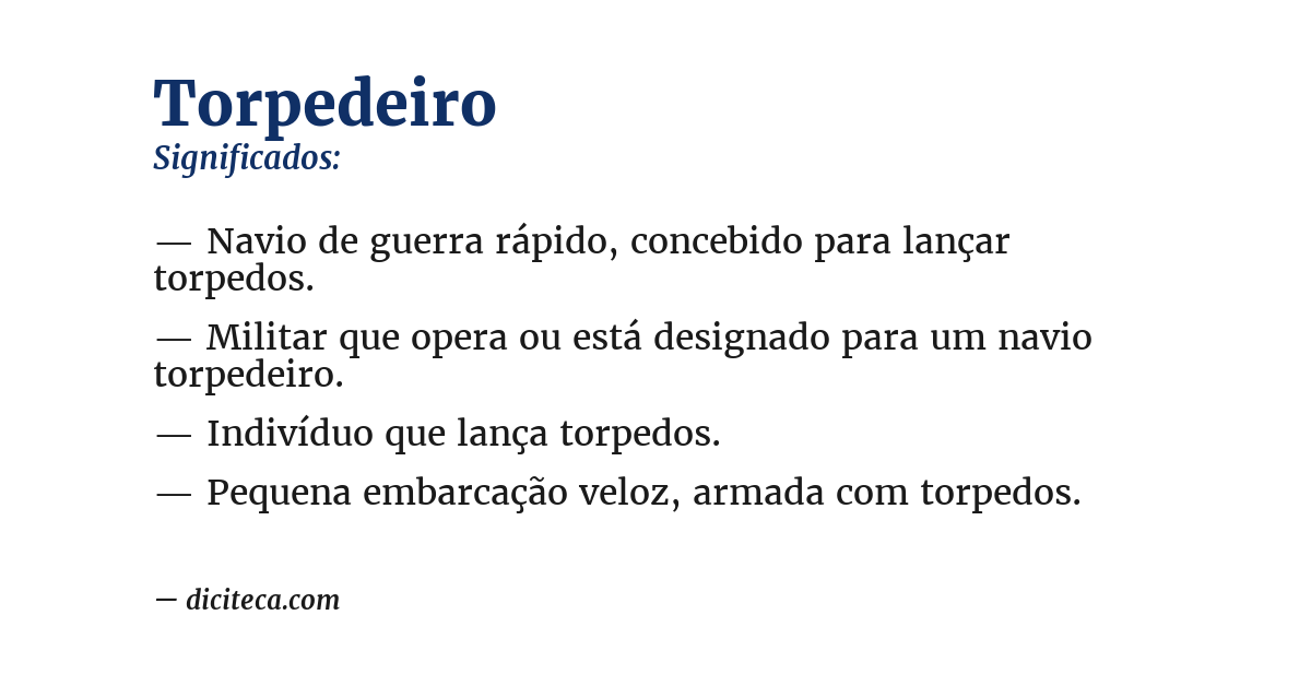 Significado de torpedeiro