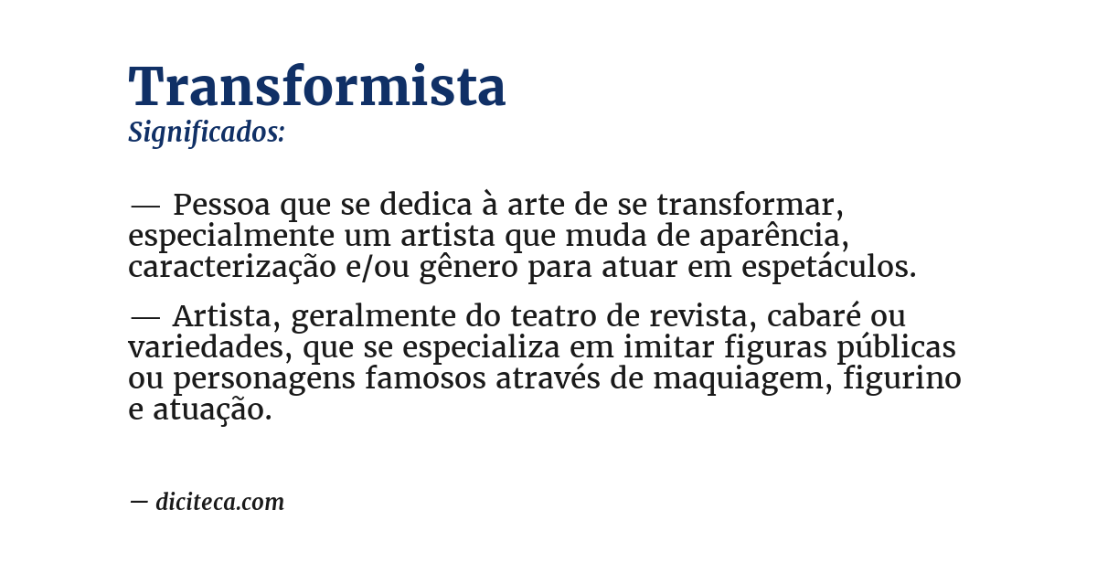 Significado de transformista