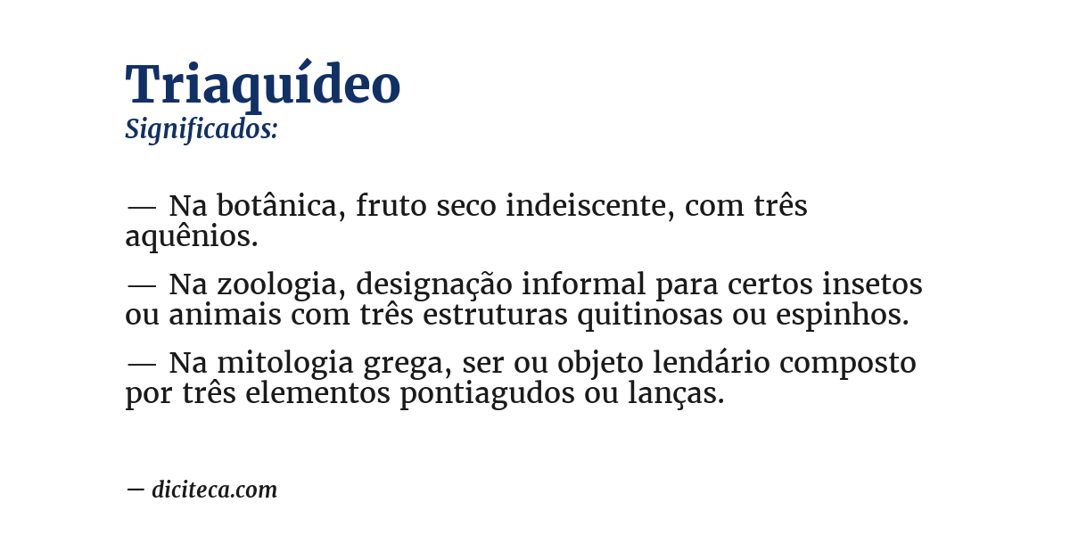 Significado de triaquídeo