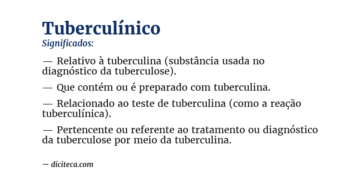Significado de tuberculínico