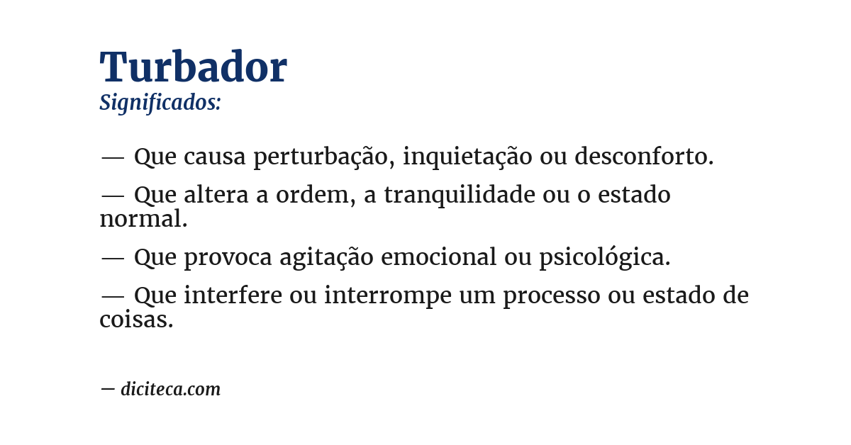 Significado de turbador