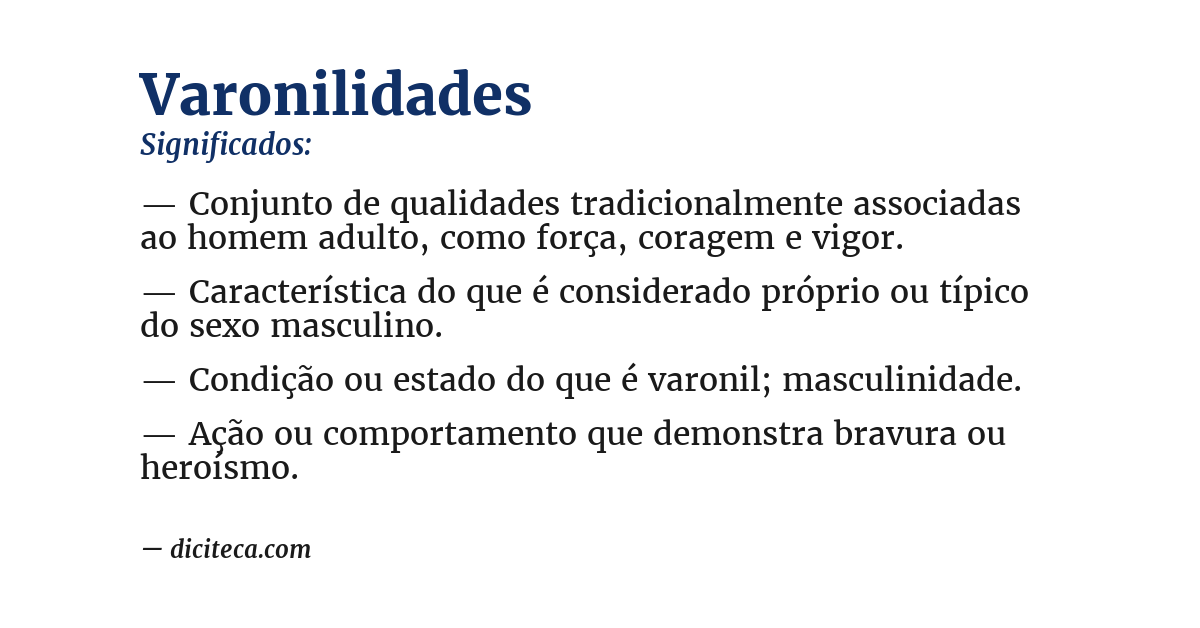 Significado de varonilidades