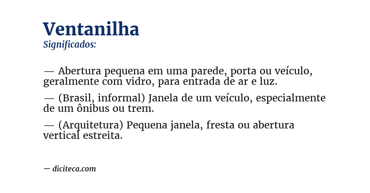Significado de ventanilha