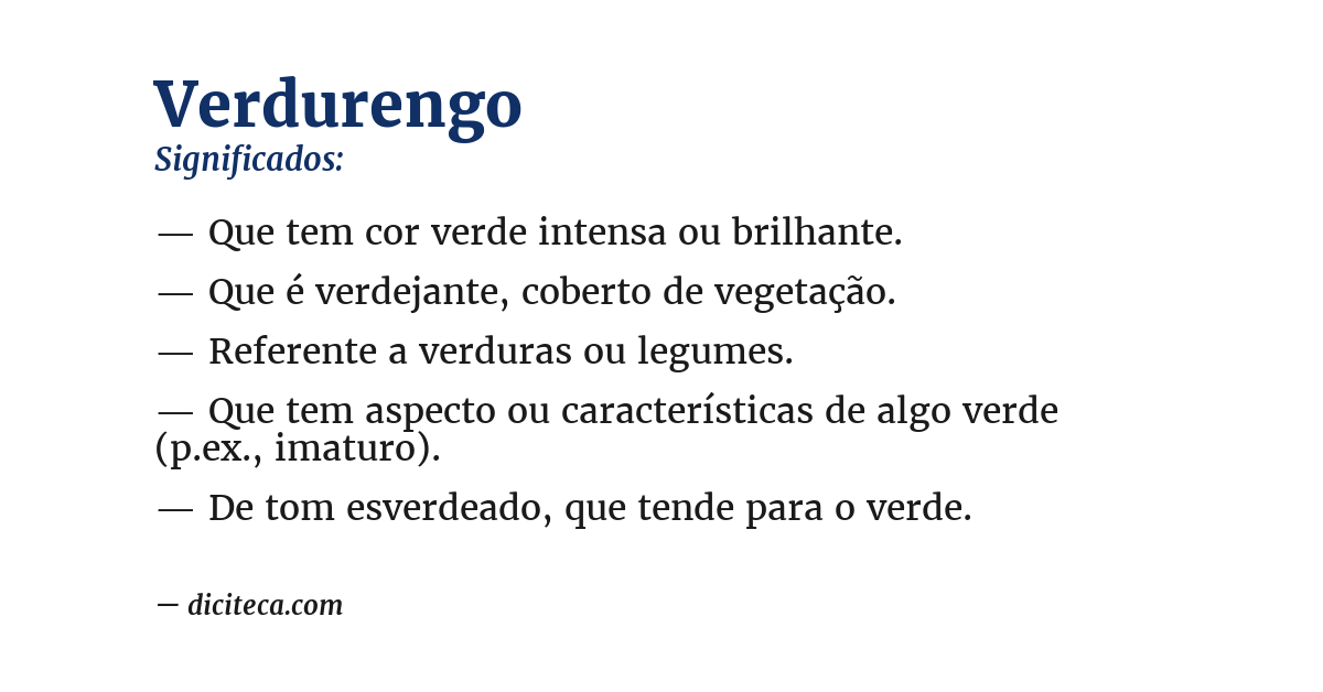 Significado de verdurengo