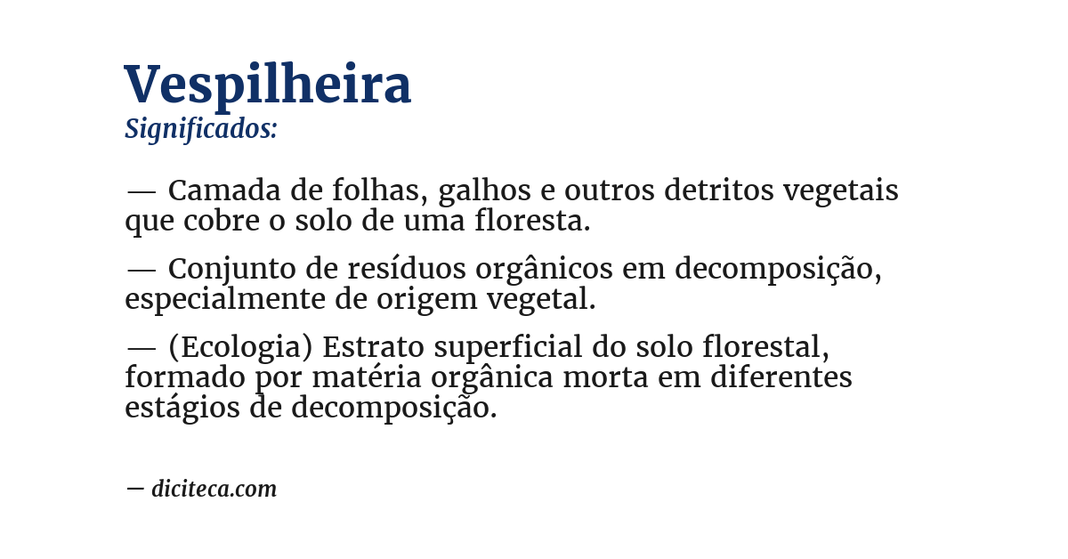 Significado de vespilheira