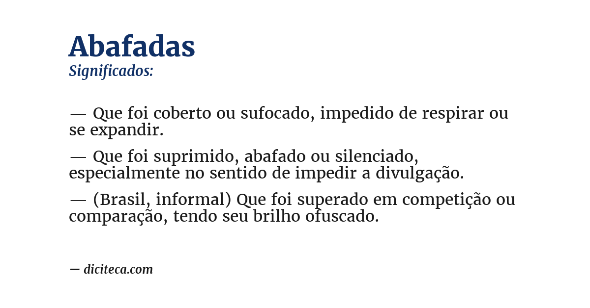 Significado de abafadas