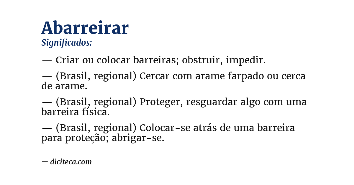 Significado de abarreirar
