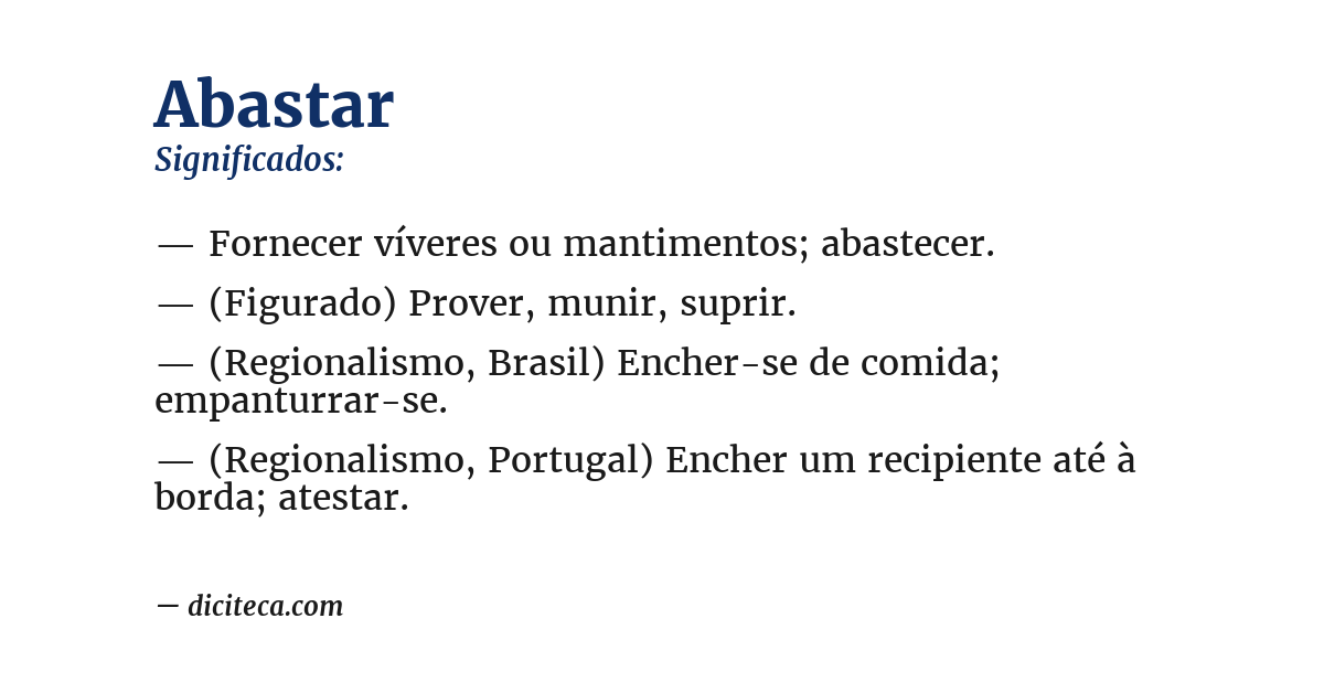 Significado de abastar