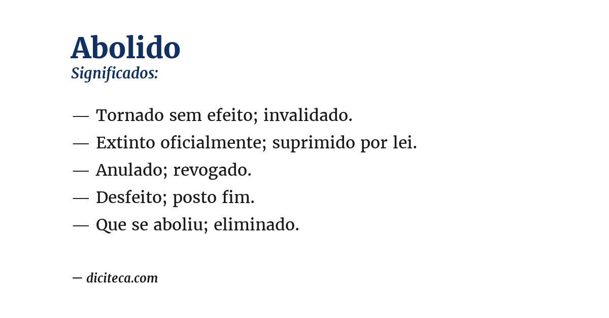 Significado de abolido