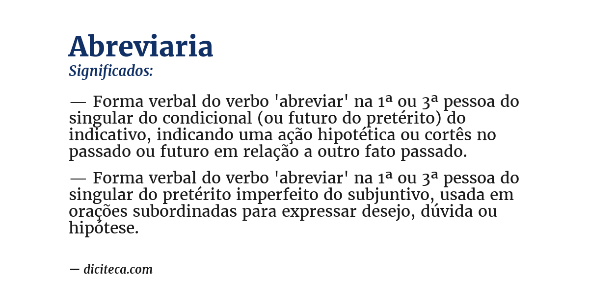 Significado de abreviaria