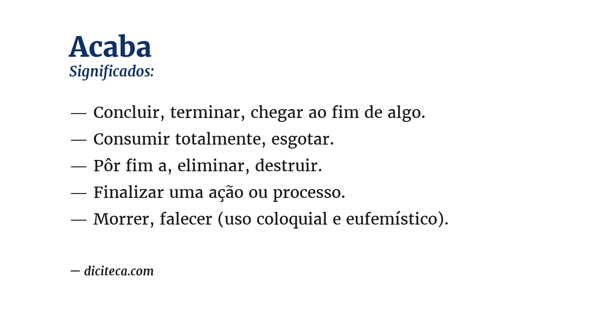Significado de acaba