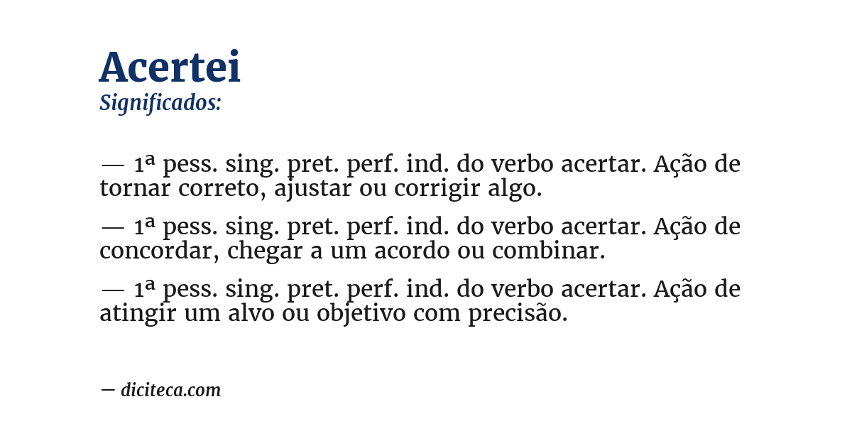 Significado de acertei