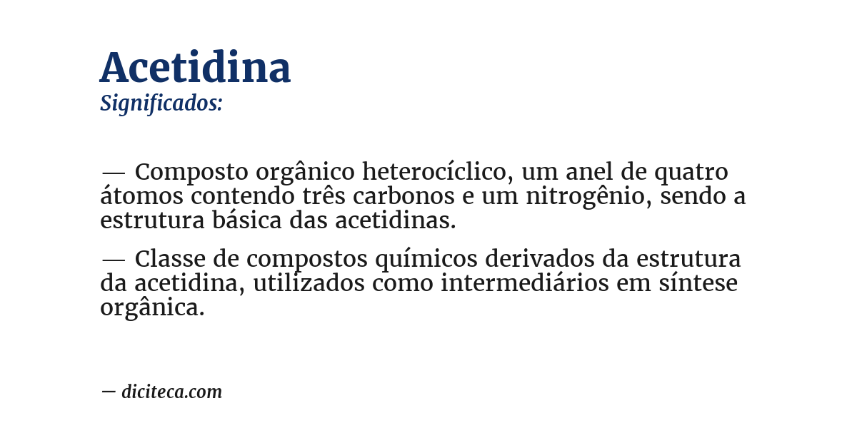 Significado de acetidina