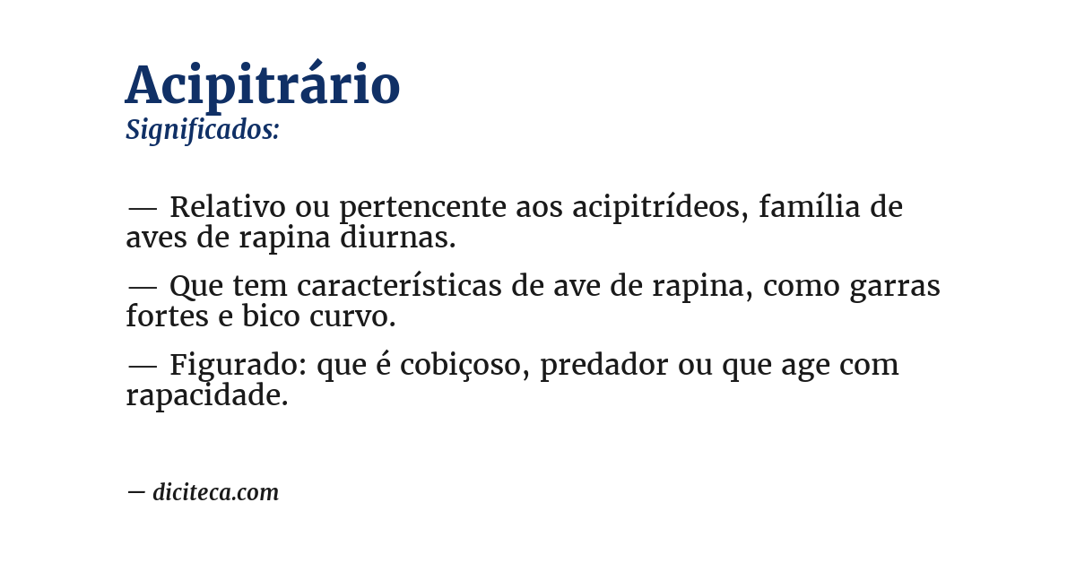 Significado de acipitrário