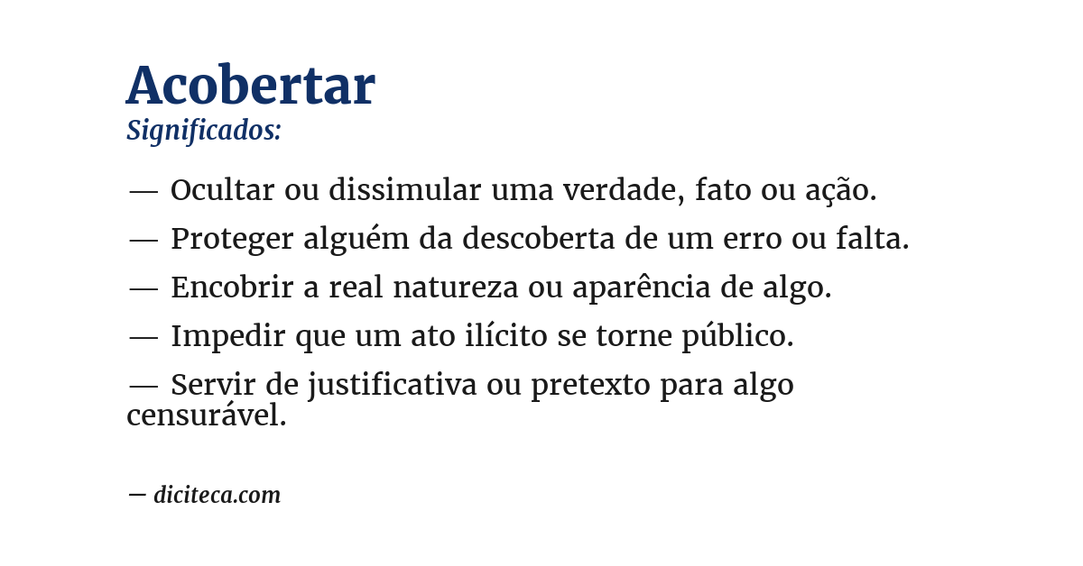 Significado de acobertar