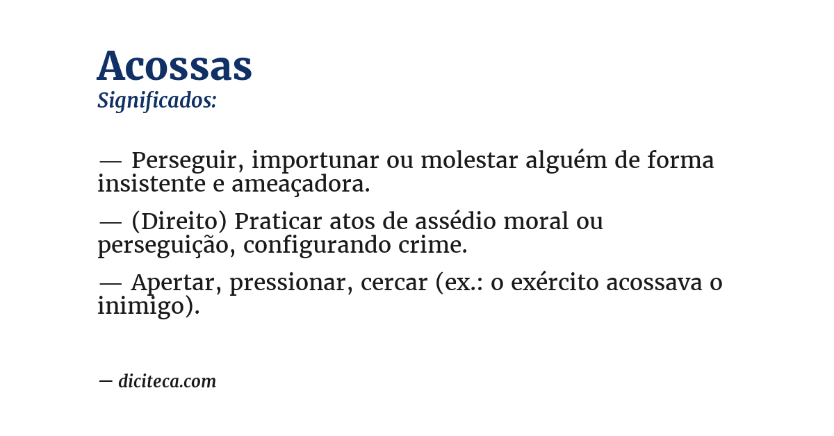 Significado de acossas